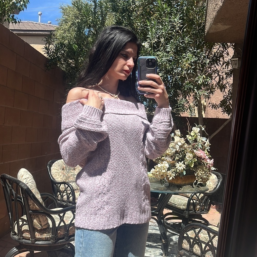 ANTHROPOLOGIE Sleeping On Snow Off Shoulder Sweater Size M